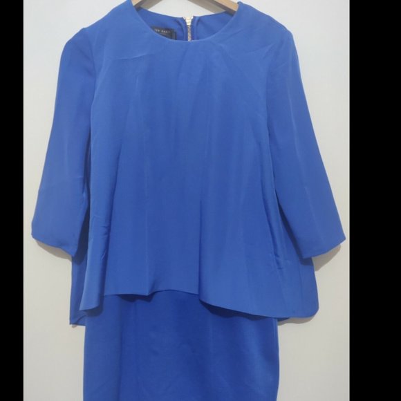 Ted Baker Silk Overhang Tunic Dress in blue size 2 nwt - Picture 2 of 12